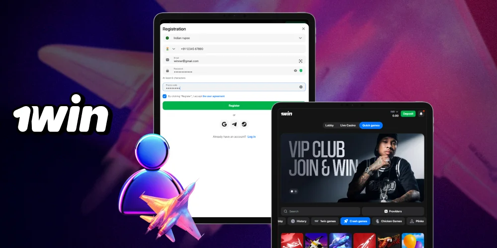 Step-by-step instructions on how to register at JetX at 1win Casino